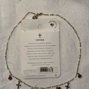 Alex and Ani Gold Cross Necklace with Swarovski crystals